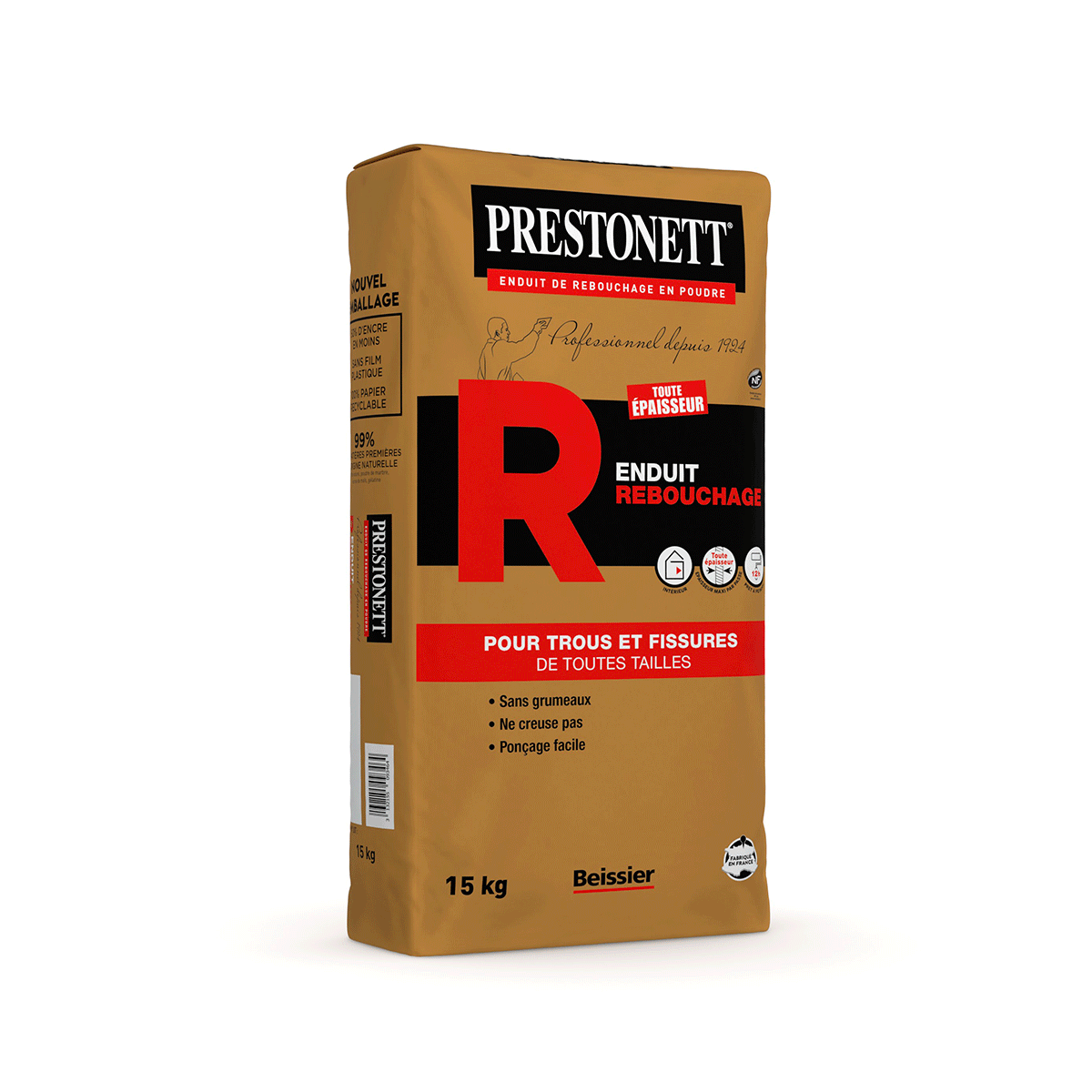 Prestonett R Sac 15kg Enduit de rebouchage Beissier